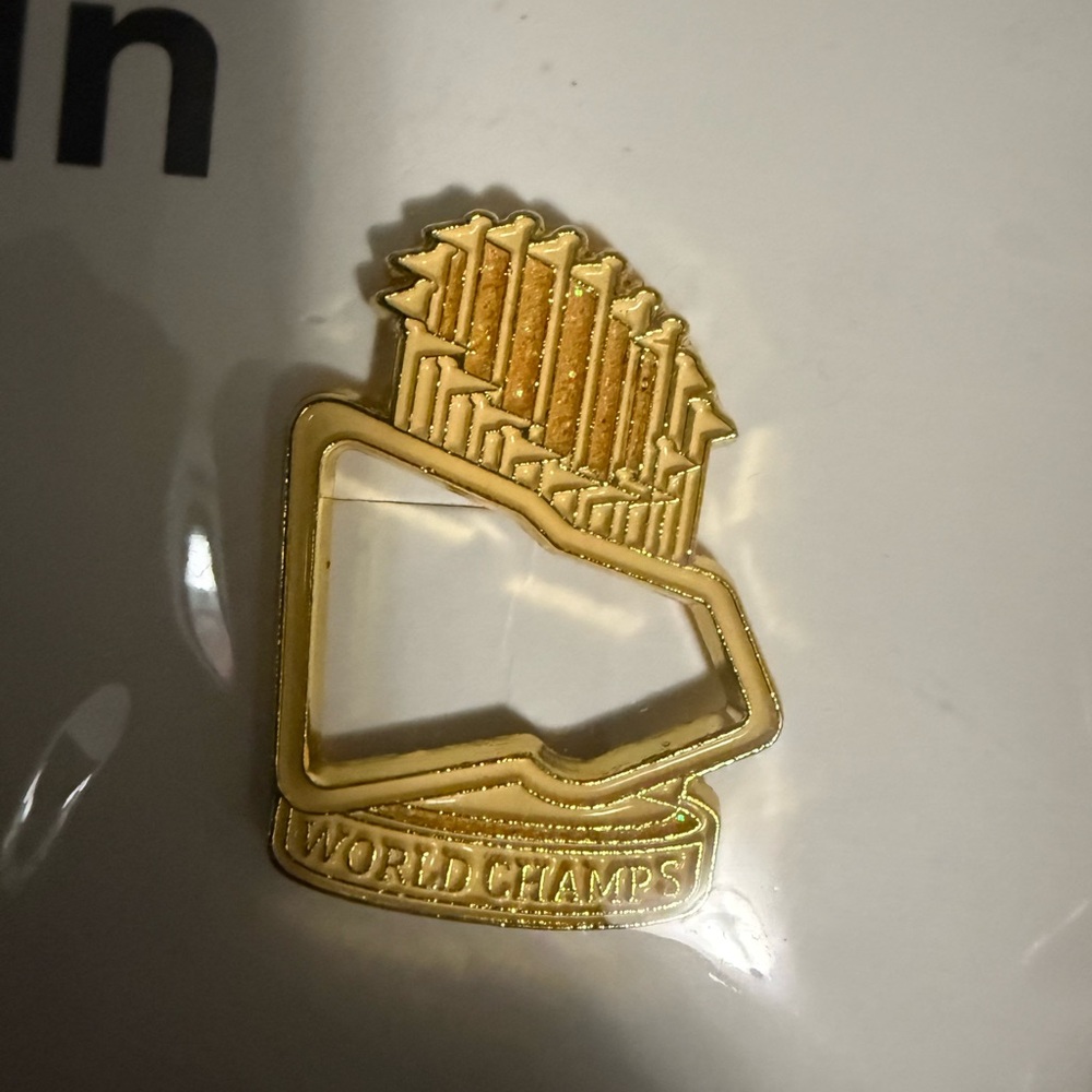 New Era Gold World Champs Hat Pin